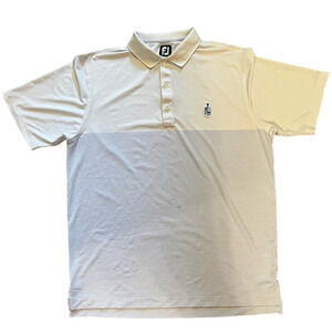 FootJoy FJ Golf Polo Shirts‎ Men's Size XL White & Blue C